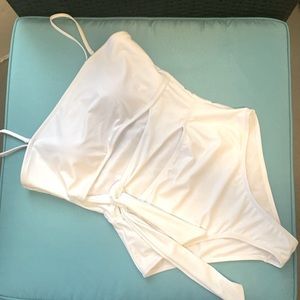 White one piece, bathing suit, size XL